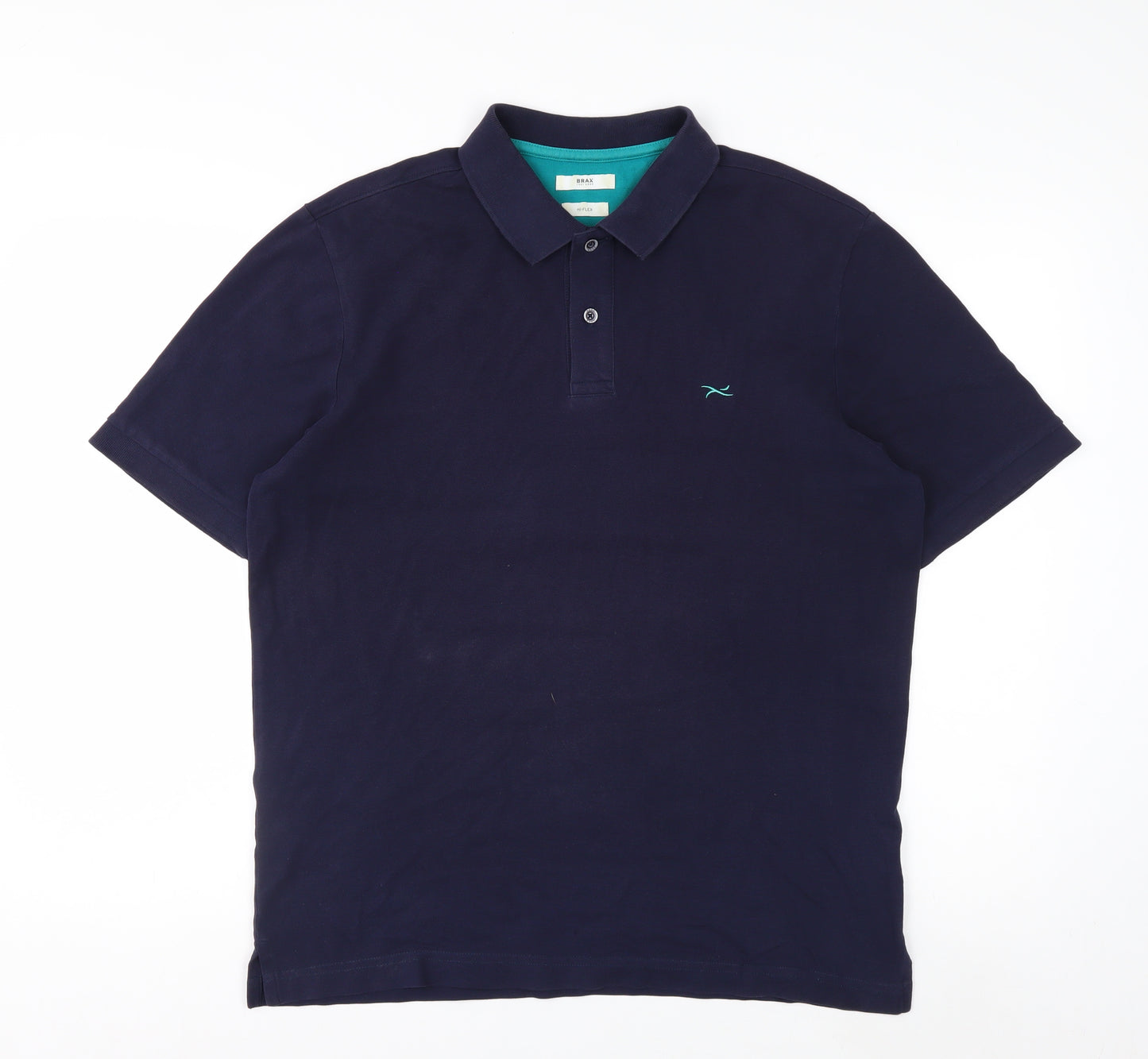 Brax Men's Blue Hi-Flex Cotton Polo Shirt Size M