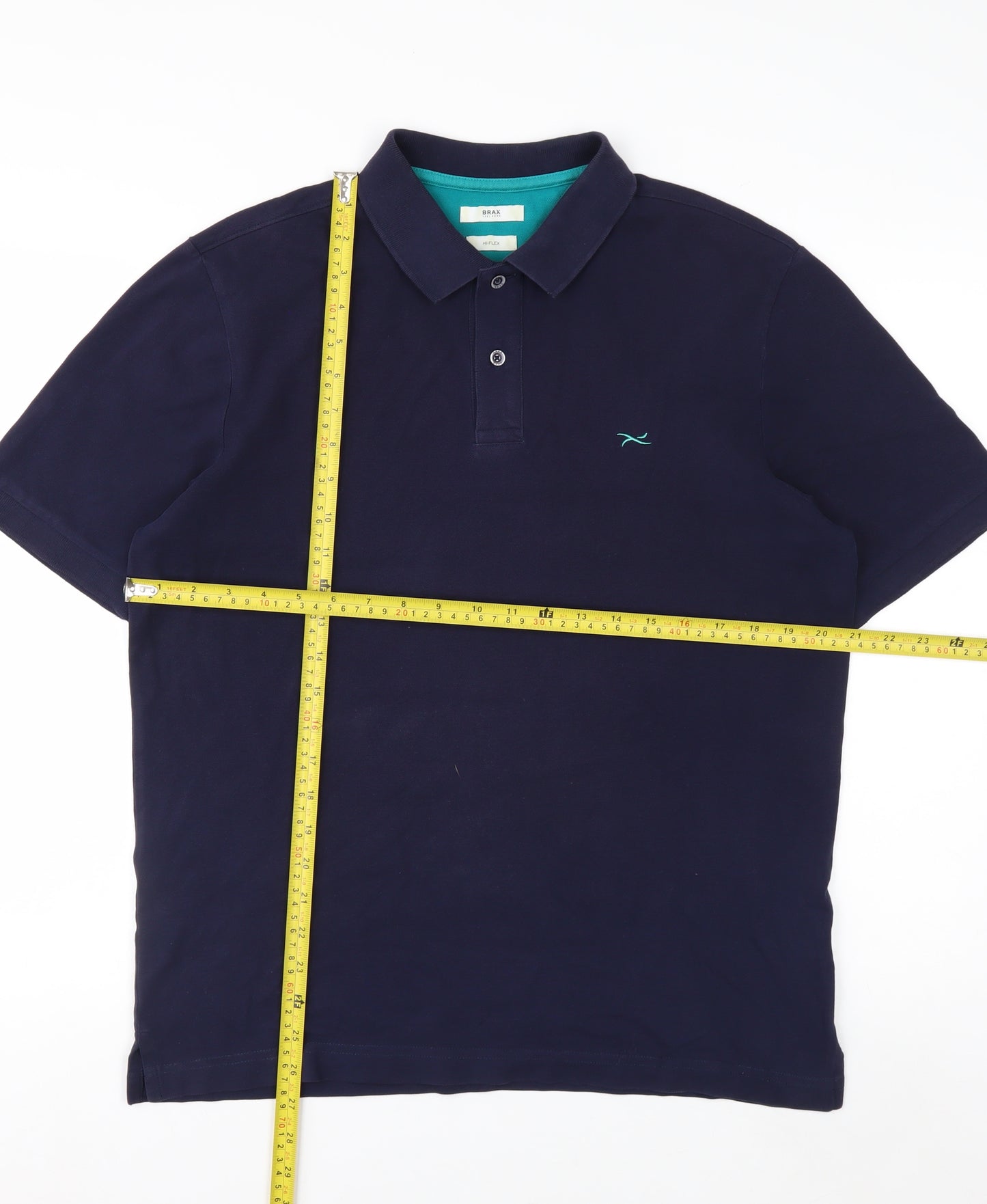 Brax Men's Blue Hi-Flex Cotton Polo Shirt Size M