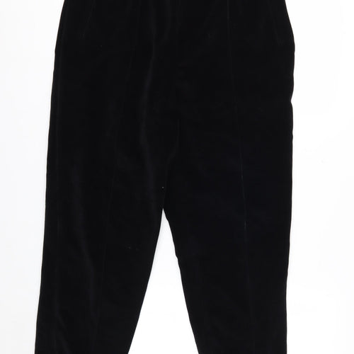 Liz Claiborne Women Black Velvet Stirrup Trousers Size 12 Classic Fit
