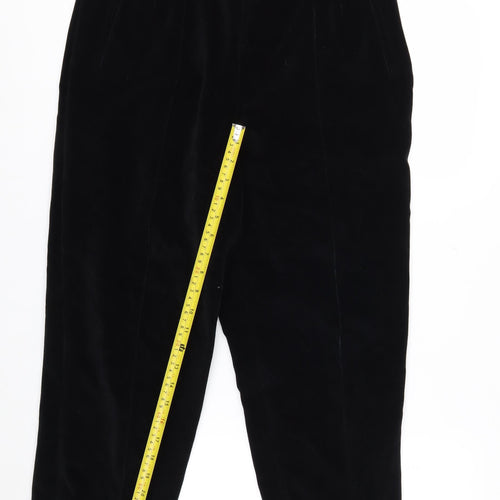 Liz Claiborne Women Black Velvet Stirrup Trousers Size 12 Classic Fit