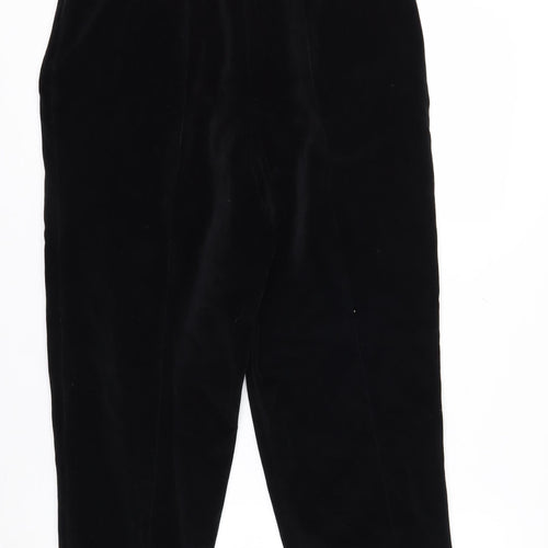 Liz Claiborne Women Black Velvet Stirrup Trousers Size 12 Classic Fit