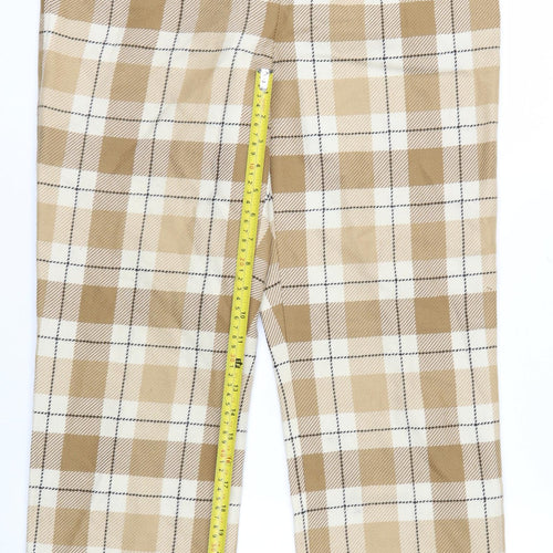 Dana Buchman Women’s Beige Plaid Wool Straight Leg Trousers Size 10