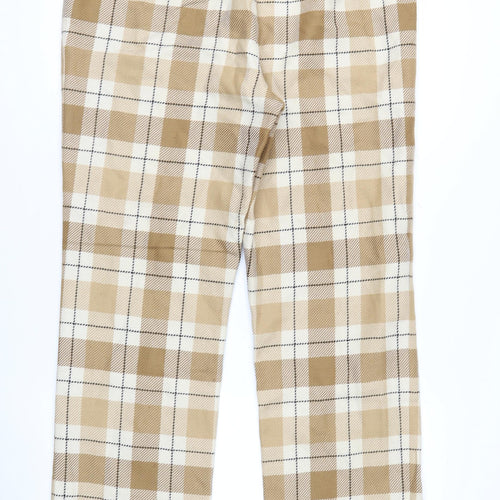 Dana Buchman Women’s Beige Plaid Wool Straight Leg Trousers Size 10