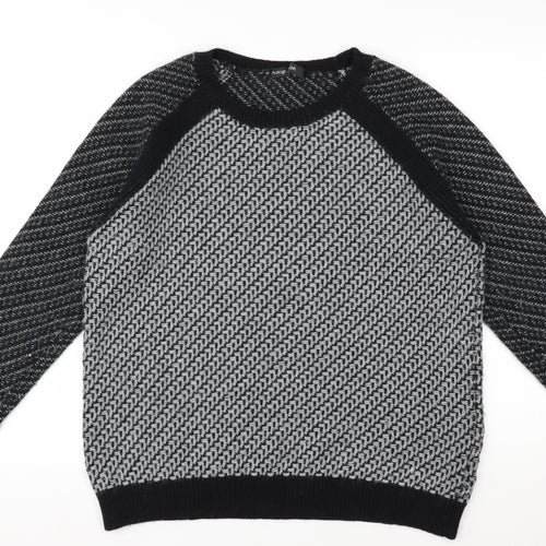 Marks and Spencer Women’s Black Knit Geometric Jumper Size 14