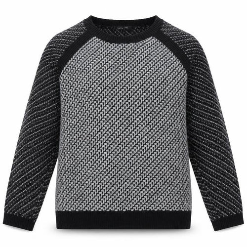 Marks and Spencer Women’s Black Knit Geometric Jumper Size 14