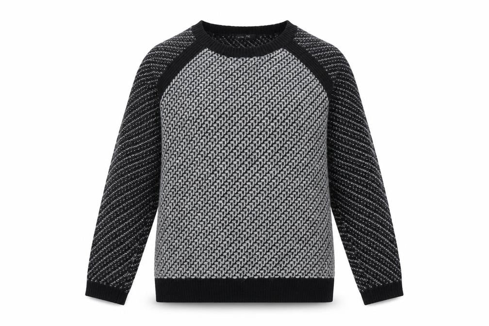 Marks and Spencer Women’s Black Knit Geometric Jumper Size 14