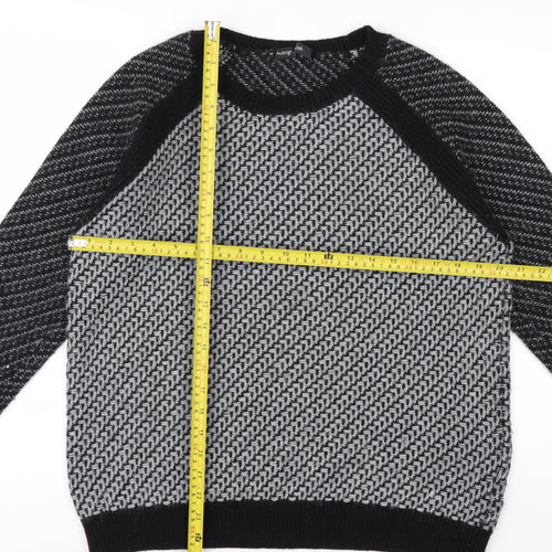 Marks and Spencer Women’s Black Knit Geometric Jumper Size 14