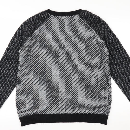 Marks and Spencer Women’s Black Knit Geometric Jumper Size 14