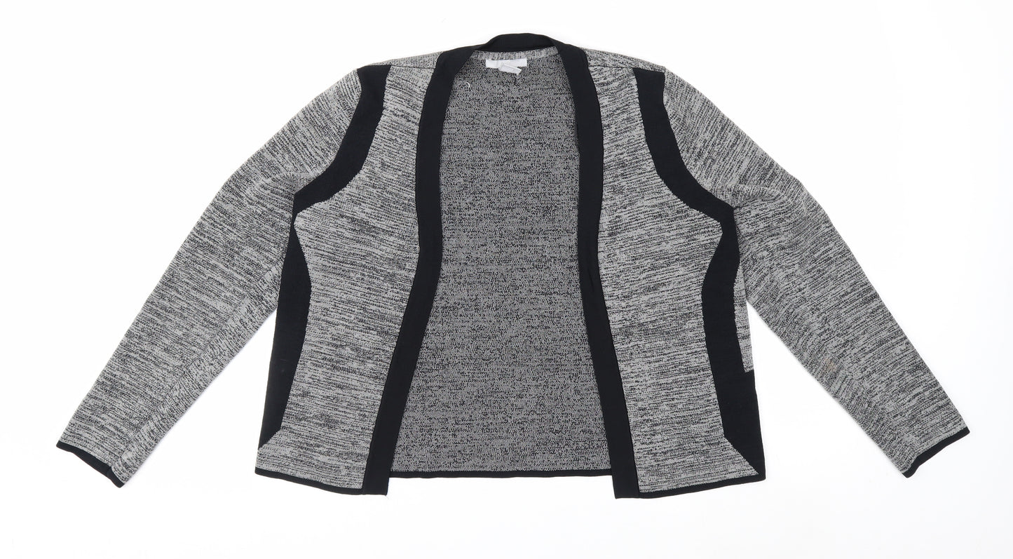 H&M Women’s Grey Long Sleeve Open Front Knit Cardigan Size 12