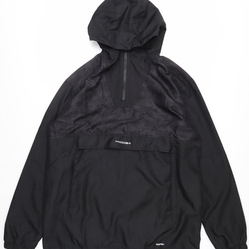 Kooga Men's Black L Hooded Windbreaker Jacket Polyester Sportswear