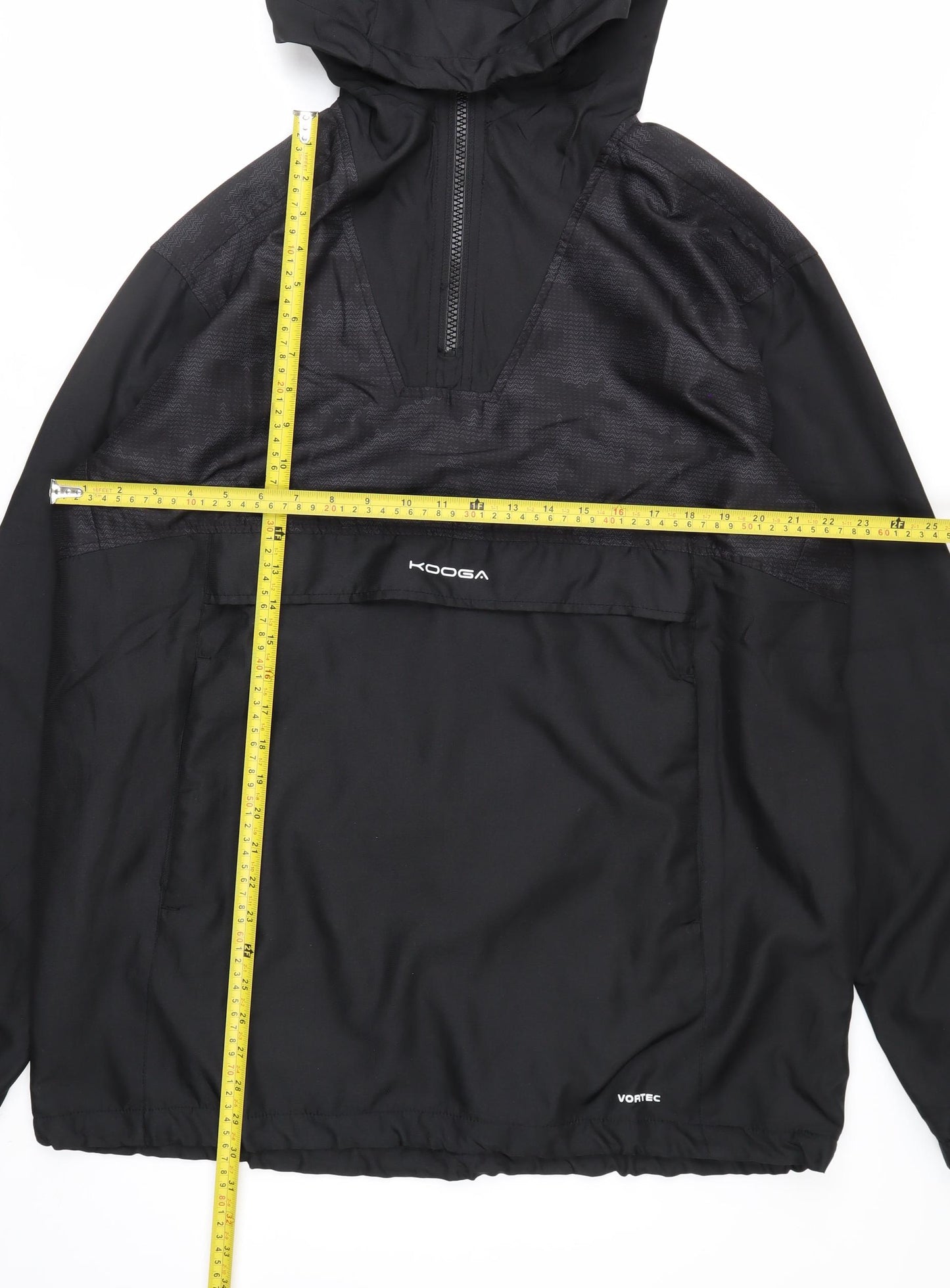 Kooga Men's Black L Hooded Windbreaker Jacket Polyester Sportswear