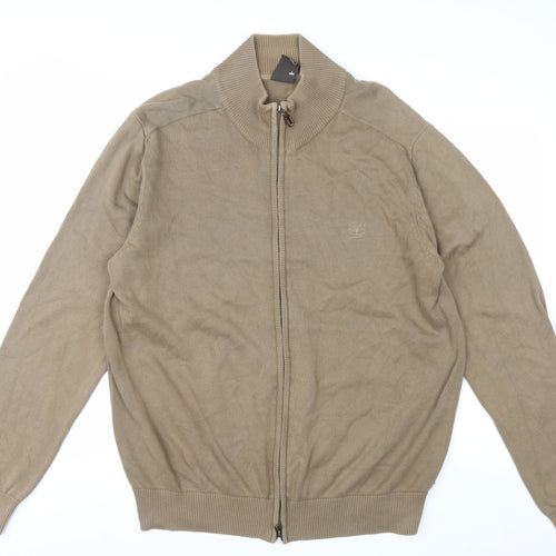 Timberland Men’s Beige Cotton Full Zip Jumper XL Regular Fit