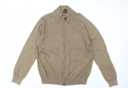 Timberland Men’s Beige Cotton Full Zip Jumper XL Regular Fit