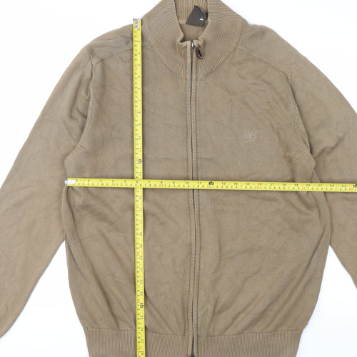 Timberland Men’s Beige Cotton Full Zip Jumper XL Regular Fit