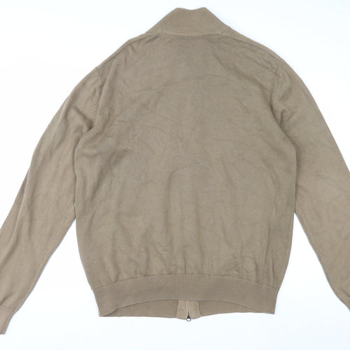 Timberland Men’s Beige Cotton Full Zip Jumper XL Regular Fit