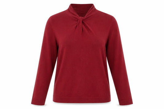Front view of Hobbs Women's Red Long Sleeve Jumper L Viscose Wool Cashmere Blend