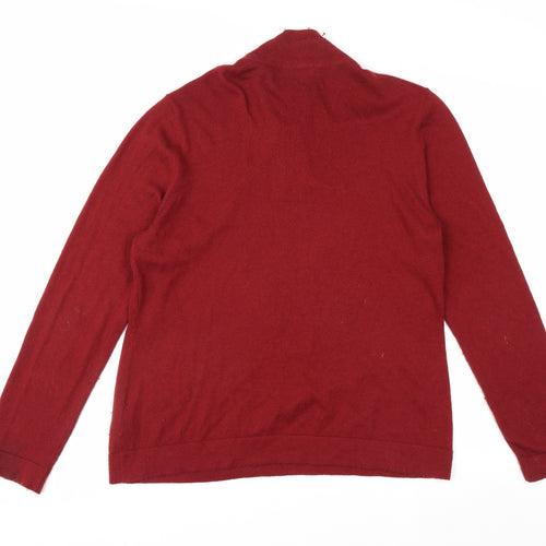 Hobbs Women's Red Long Sleeve Jumper L Viscose Wool Cashmere Blend
