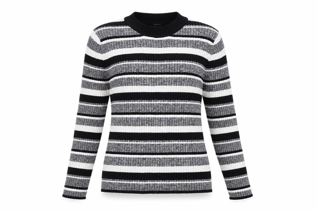 H&M Women’s Black & White Striped Long Sleeve Knit Top Size M