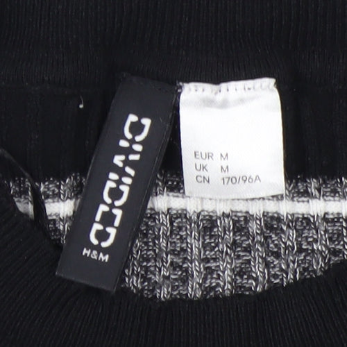 H&M Women’s Black & White Striped Long Sleeve Knit Top Size M