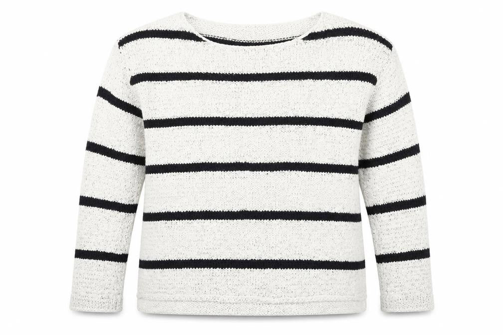 L.O.G.G. Womens White Striped Cotton Knit Jumper Size S