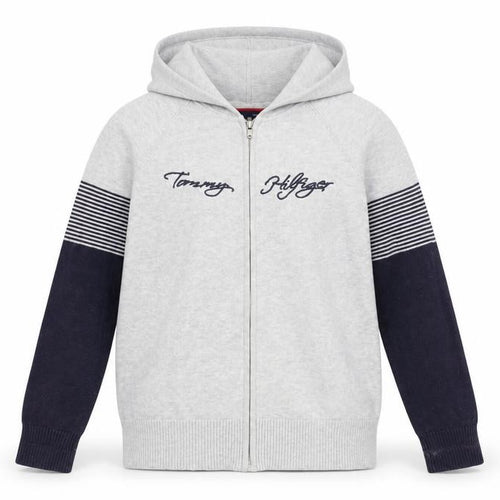 Tommy Hilfiger Womens Grey Full Zip Hoodie Size M Cotton