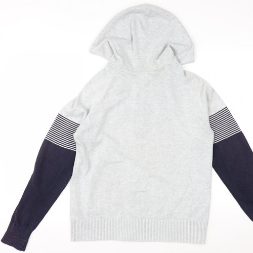 Tommy Hilfiger Womens Grey Full Zip Hoodie Size M Cotton