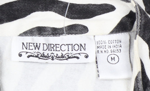 New Direction Women's Zebra Print Cotton Biker Jacket M