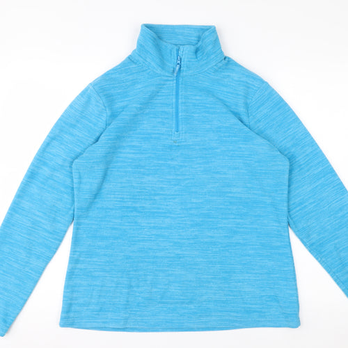 Mountain Warehouse Women's Blue 1/2 Zip Fleece Pullover UK 12