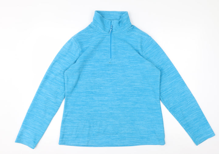 Mountain Warehouse Women's Blue 1/2 Zip Fleece Pullover UK 12