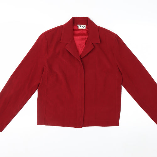 Clio Petites Women's Red Short Jacket Size S Petite Lined Polyester