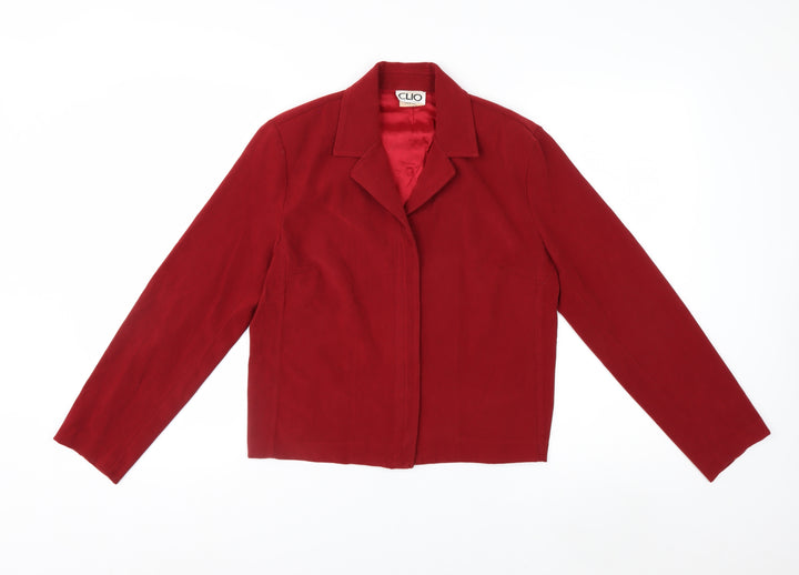 Clio Petites Women's Red Short Jacket Size S Petite Lined Polyester