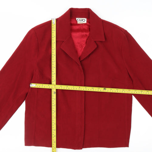Clio Petites Women's Red Short Jacket Size S Petite Lined Polyester