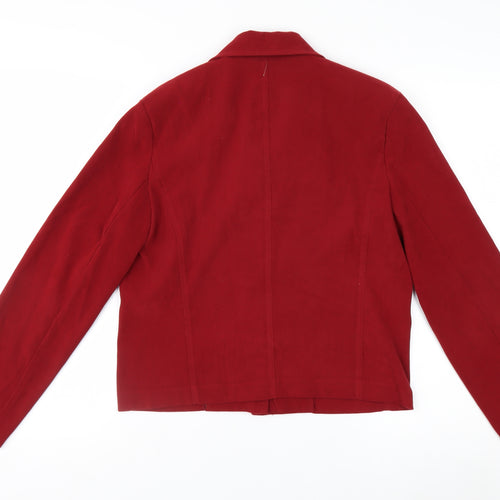 Clio Petites Women's Red Short Jacket Size S Petite Lined Polyester