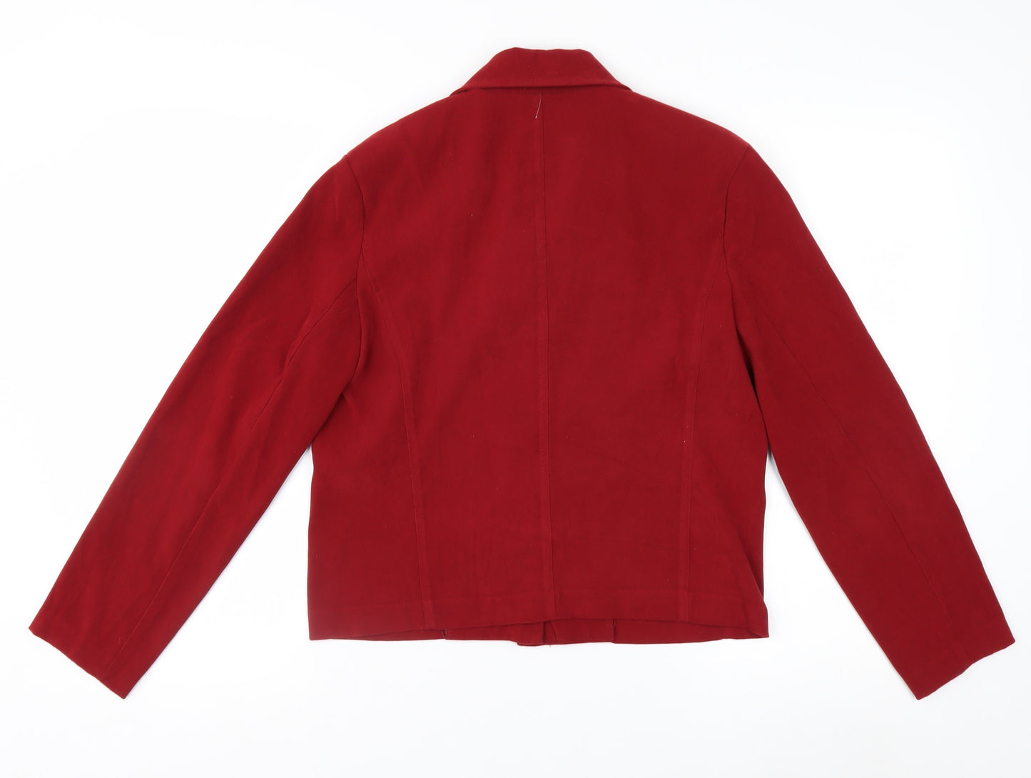 Clio Petites Women's Red Short Jacket Size S Petite Lined Polyester