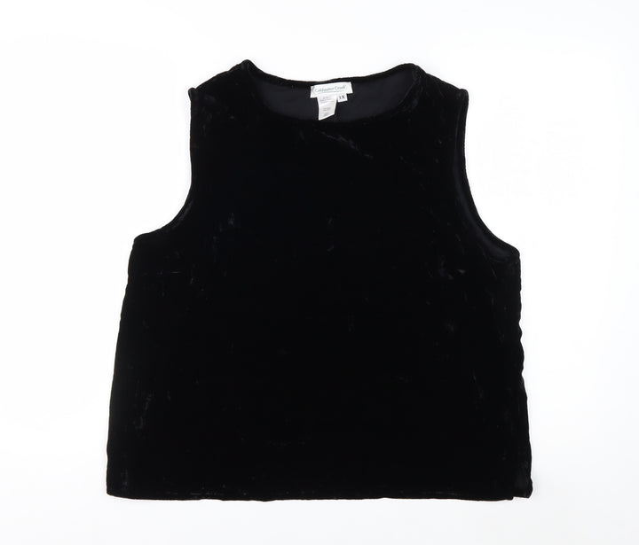 Coldwater Creek Women Black Velvet Sleeveless Tank Top 18 Plus