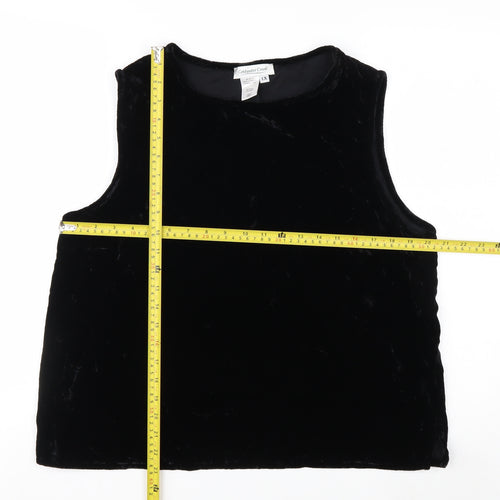 Coldwater Creek Women Black Velvet Sleeveless Tank Top 18 Plus