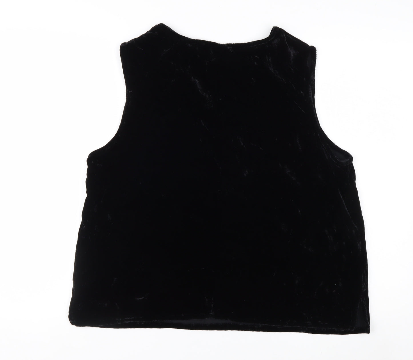 Coldwater Creek Women Black Velvet Sleeveless Tank Top 18 Plus