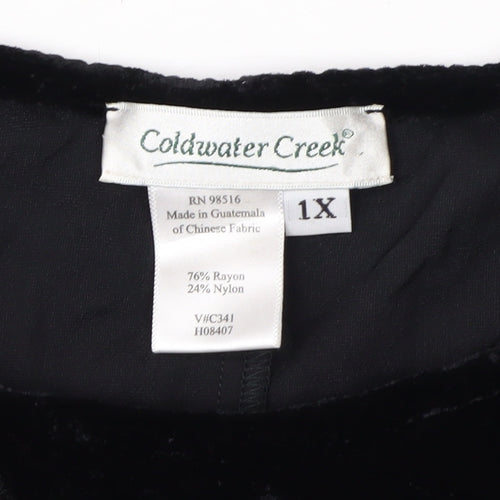 Coldwater Creek Women Black Velvet Sleeveless Tank Top 18 Plus