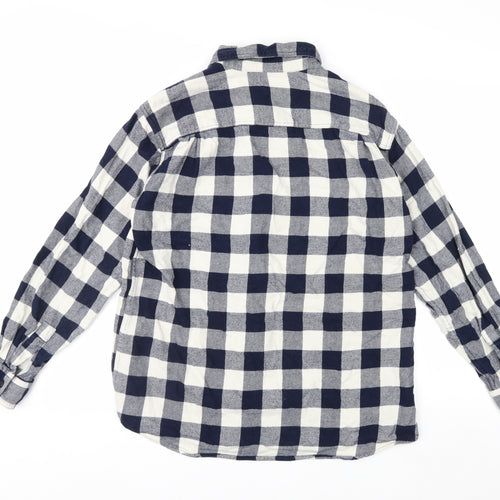 Uniqlo Men's Blue Check Flannel Button-Up Shirt Size L