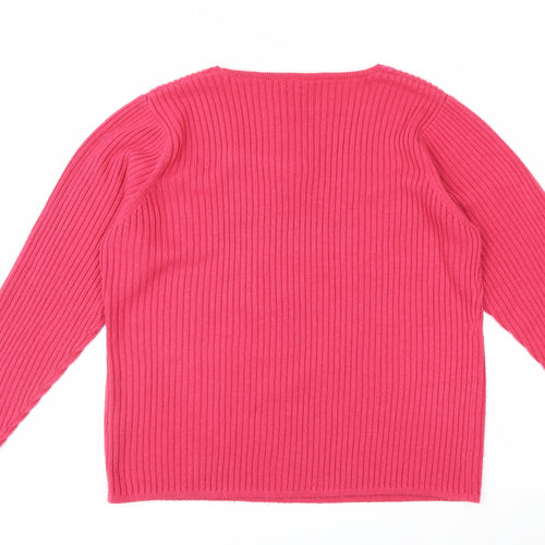Cotton Traders Women’s Pink Knit Tunic Top Size 18/20 Long Sleeve Acrylic