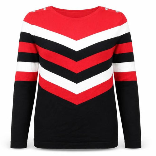 Wallis Women Red Black White Striped Pullover Jumper UK 12