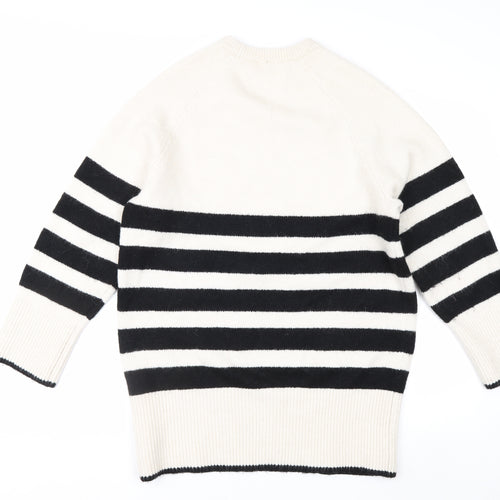 H&M Divided Women's Black & White Striped Knit Jumper Size 8