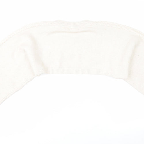 H&M Women Ivory Shrug Cable-Knit Wool Blend Jumper S