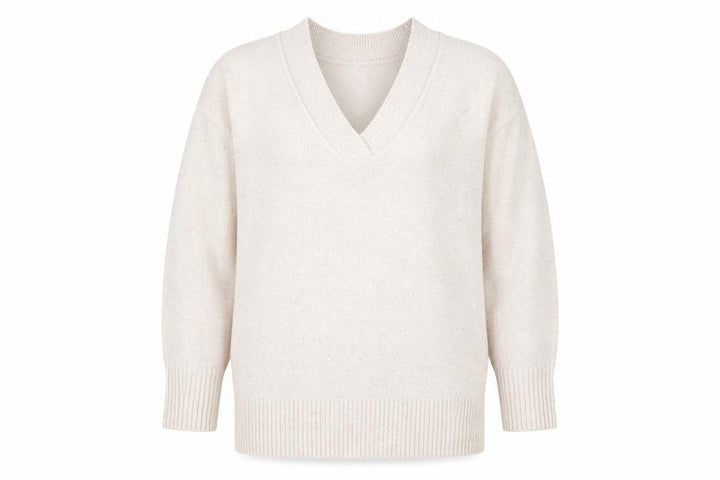Wallis Womens Beige V-Neck Sparkle Pullover Jumper Size S
