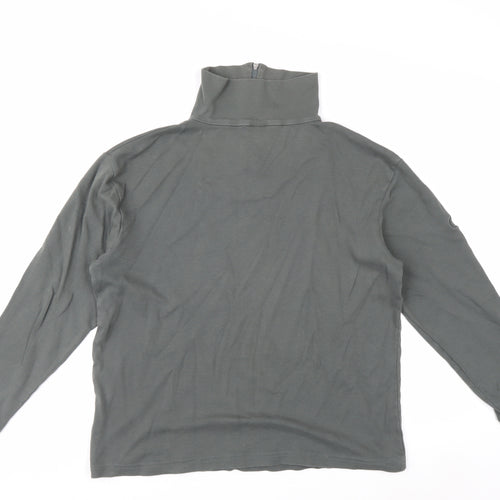 Benger Men's Grey 1/4 Zip Cotton Sweatshirt Size L Regular Fit