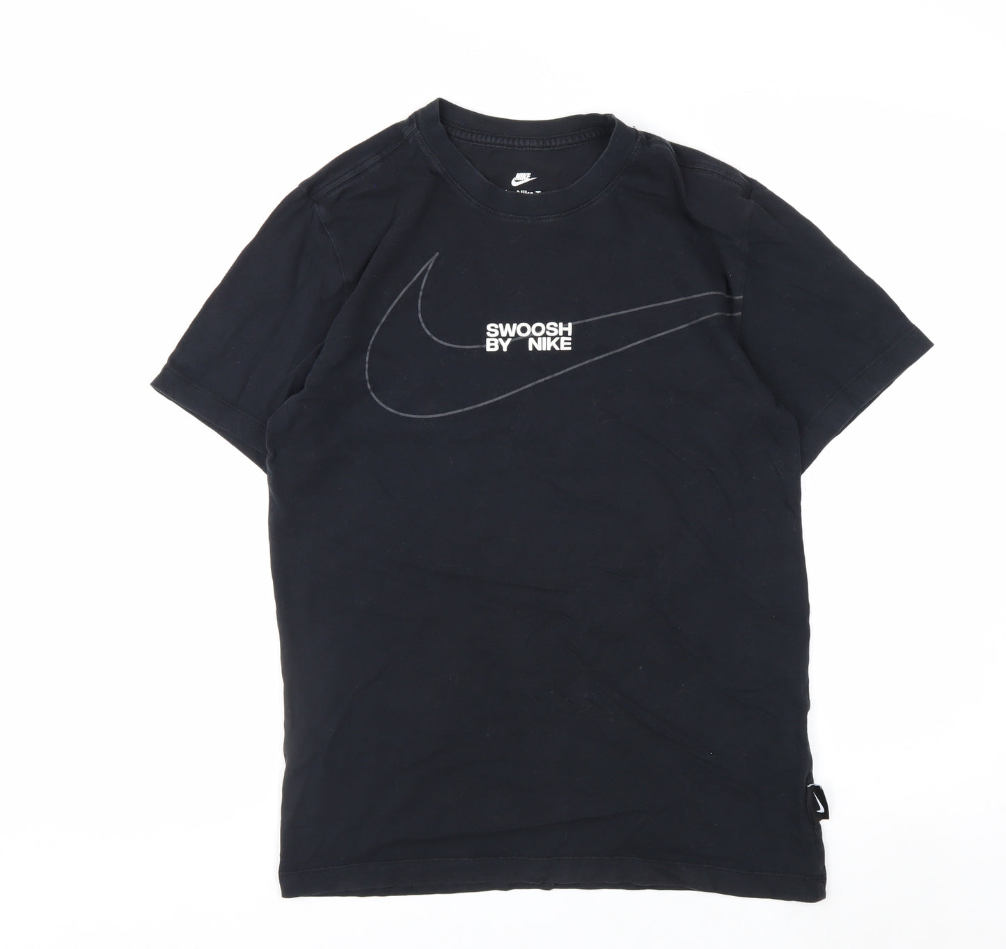 Nike Men’s Black Swoosh Graphic Cotton T-Shirt Size S