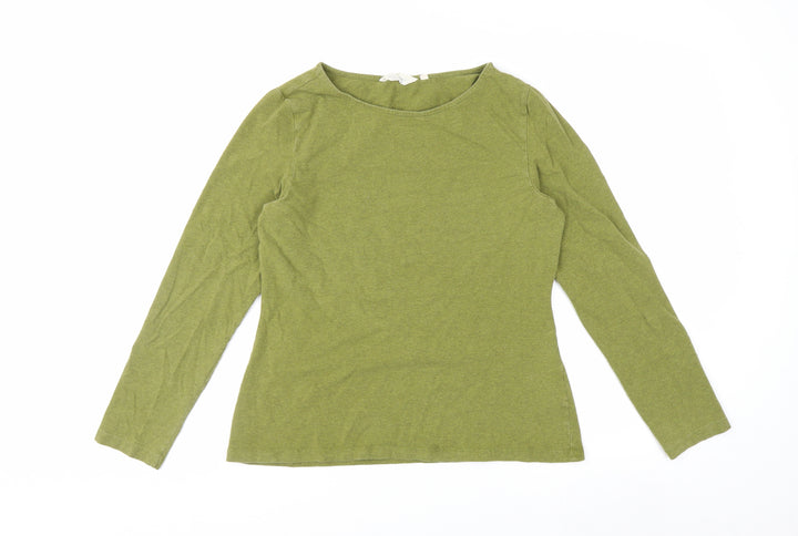 Seasalt Cornwall Women’s Green Long Sleeve Basic T-Shirt Size 14