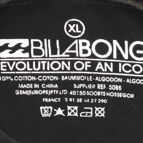 Billabong Men's Black XL Surf Logo Graphic Cotton T-Shirt