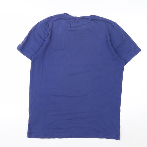 White Stuff Men's Blue Recording Studios Graphic T-Shirt Medium