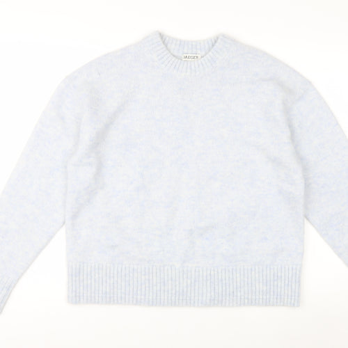 Marks and Spencer Jaeger Women's Blue Mohair Blend Crew Neck Jumper M